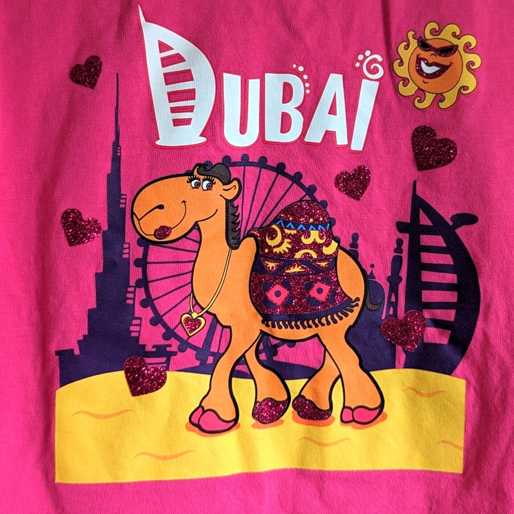 Dubai Girls T Shirt with Camel 3-4 Years 3T 4T